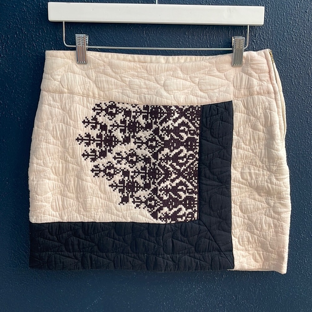 Anthropologie Color Block Mini Skirt